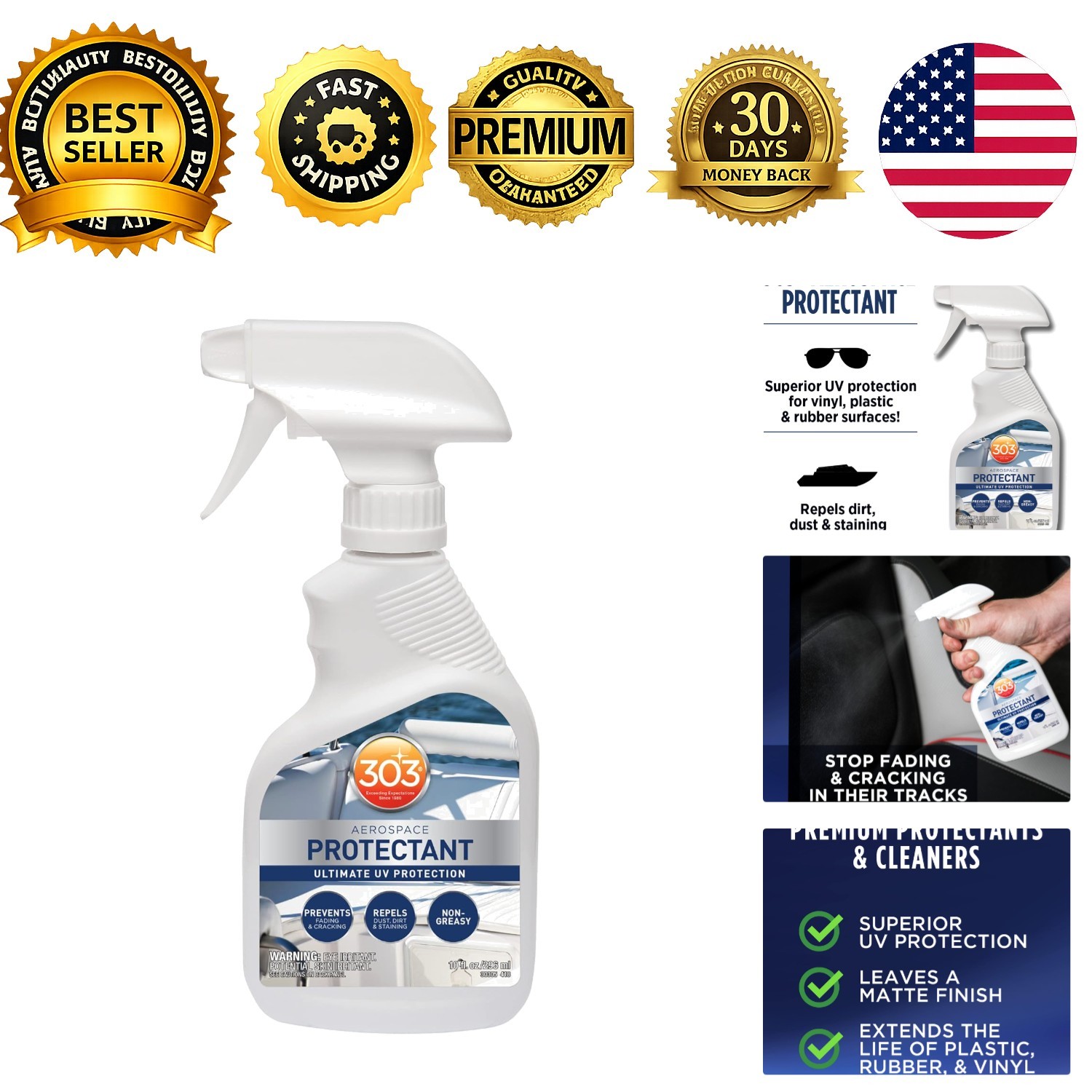 Marine Aerospace Protectant UV Protection Repels Dust Dirt Staining 10 fl oz