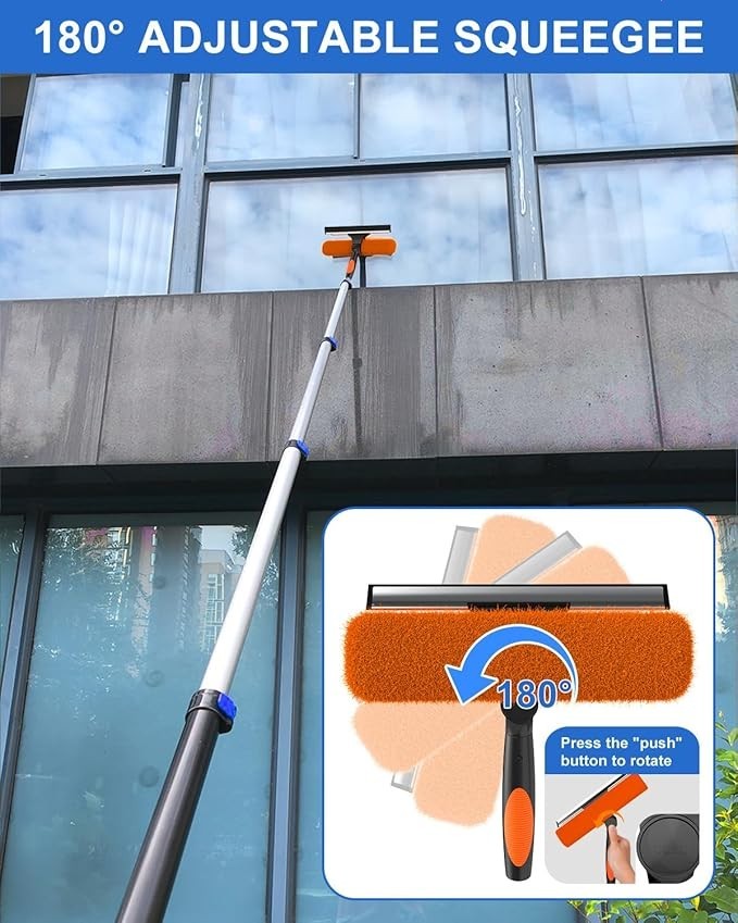26 Foot High Reach Duster Kit 5-19 ft Telescoping Pole Ceiling Cobweb Cleaning