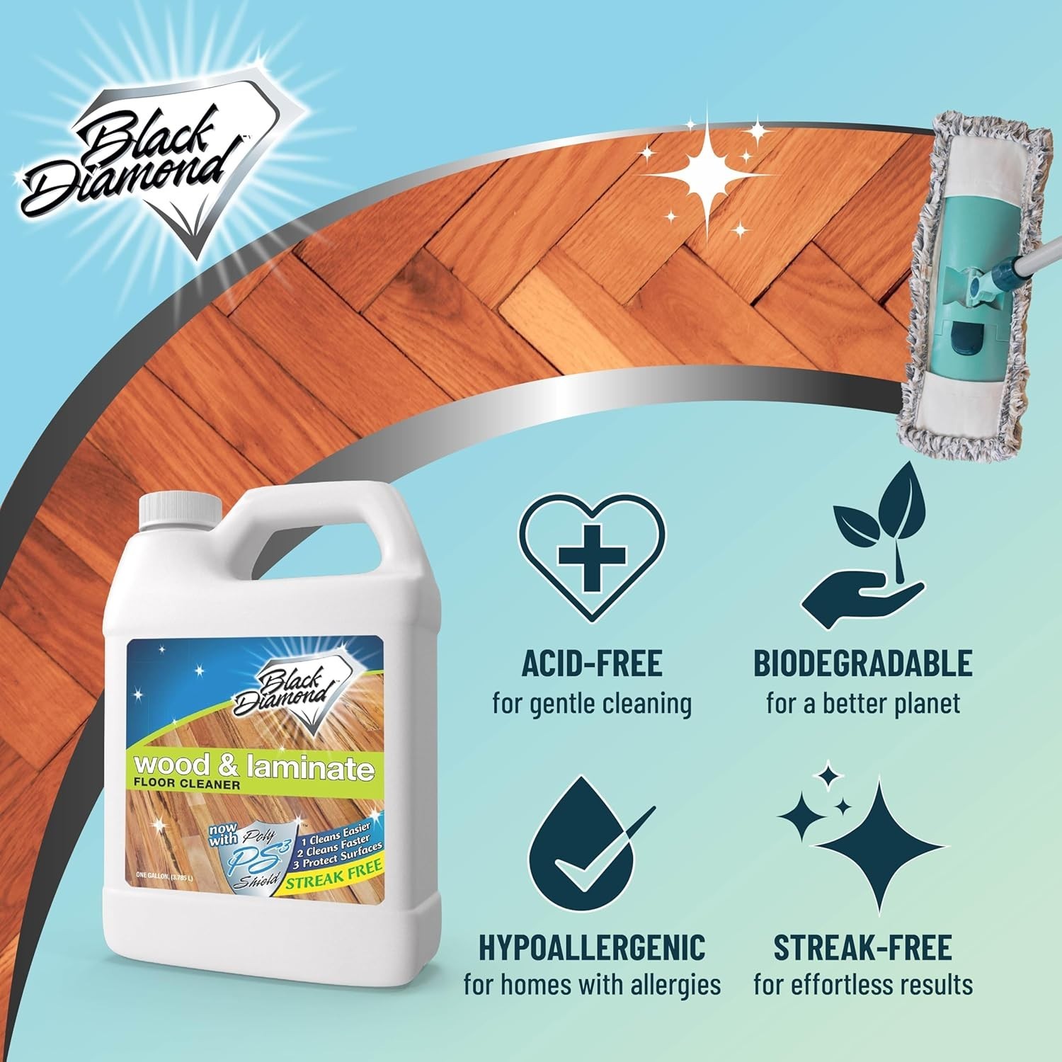 Black Diamond Laminate and Hardwood Floor Cleaner 128 Fl Oz (Pack of 1)