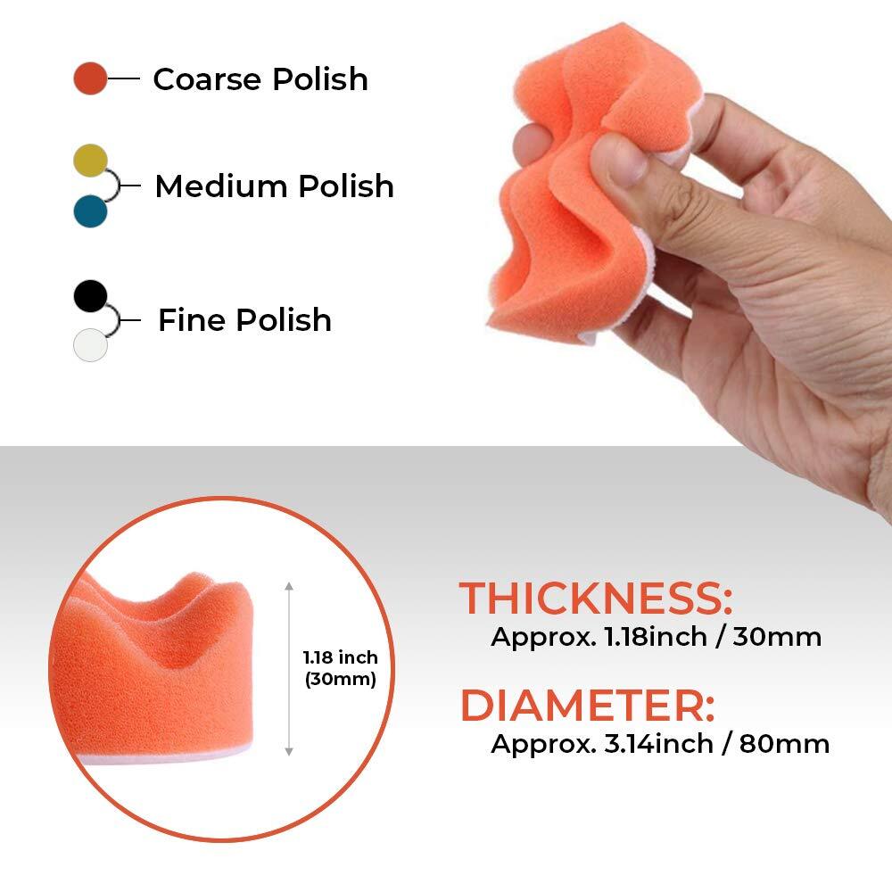 Car Polishers and Buffers Kit 11-PCs Polishing Pad Kit 3-in Polishing Wheel f…