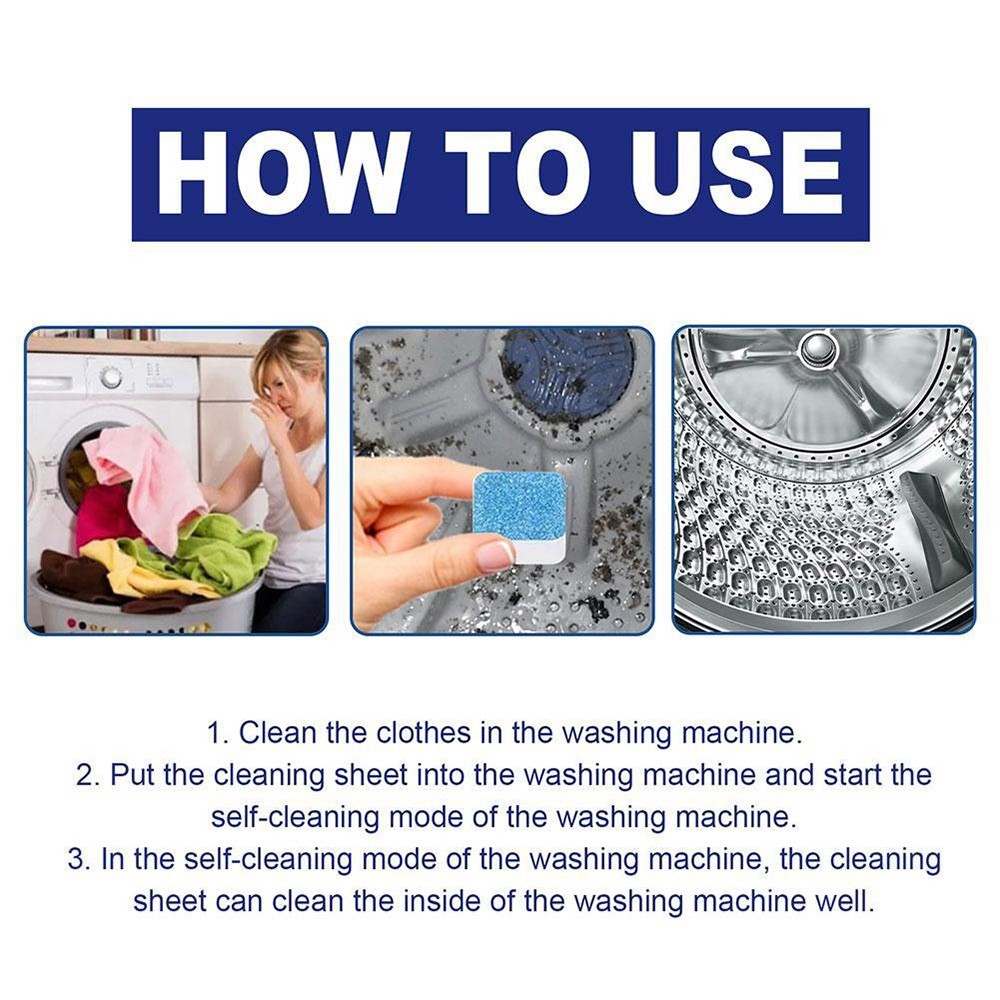 12/24pcs Washing Machine Cleaner Descaler Deep Cleaning Tablets Efficient