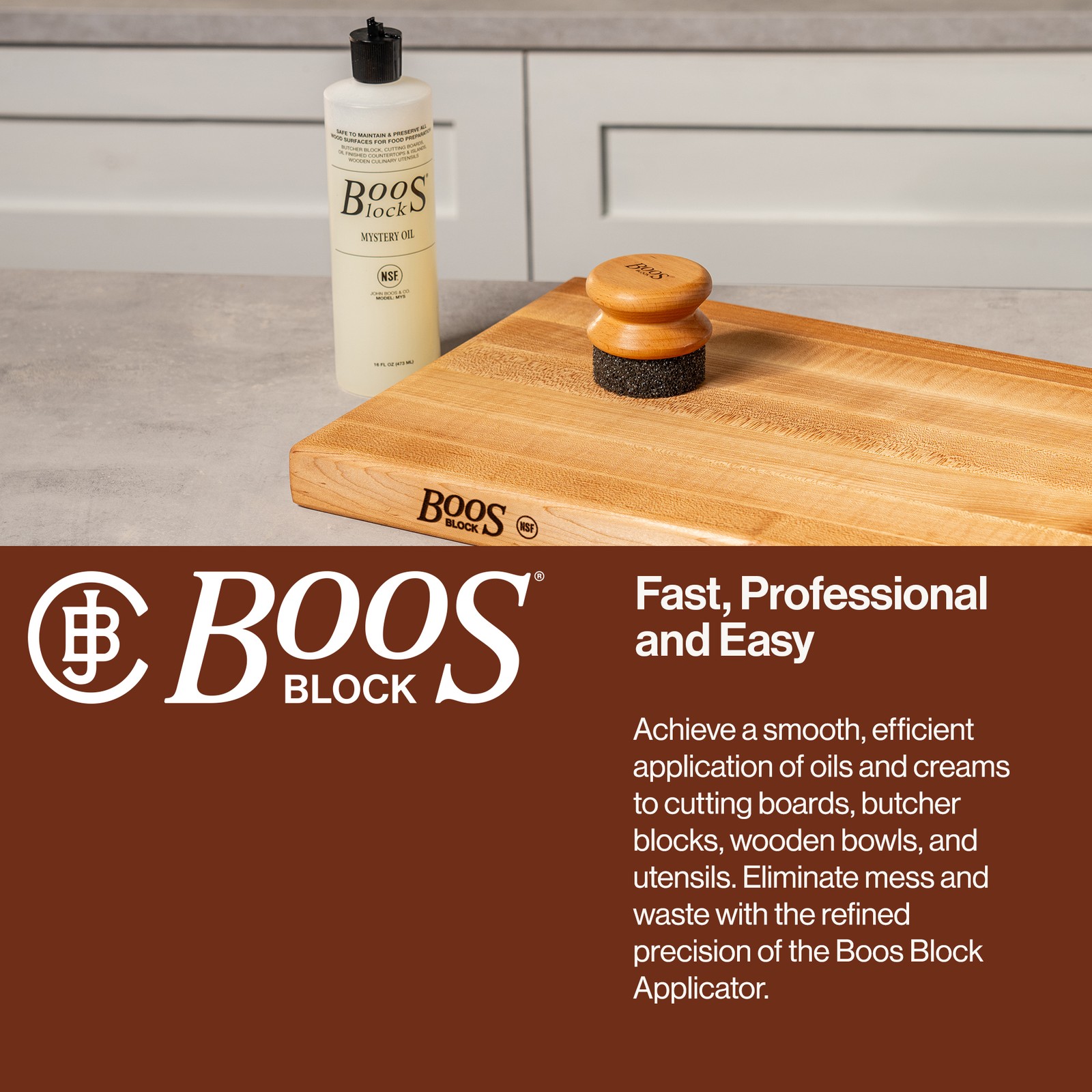 John Boos 2-Piece Wood Cutting Board Care Set with Oil and Applicator