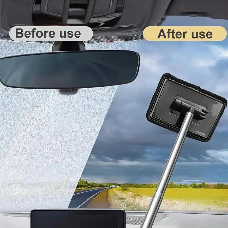 3× Car Extendable Handle Windshield Cleaner Telescopic Glass Wiper Cleaning Tool