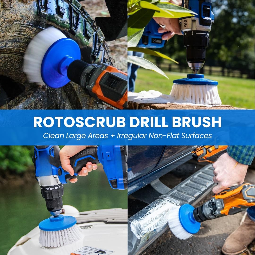 Bathroom Cleaning Scrub Pads + Drill Powered Scrub Brush Drill Accessory Combo K