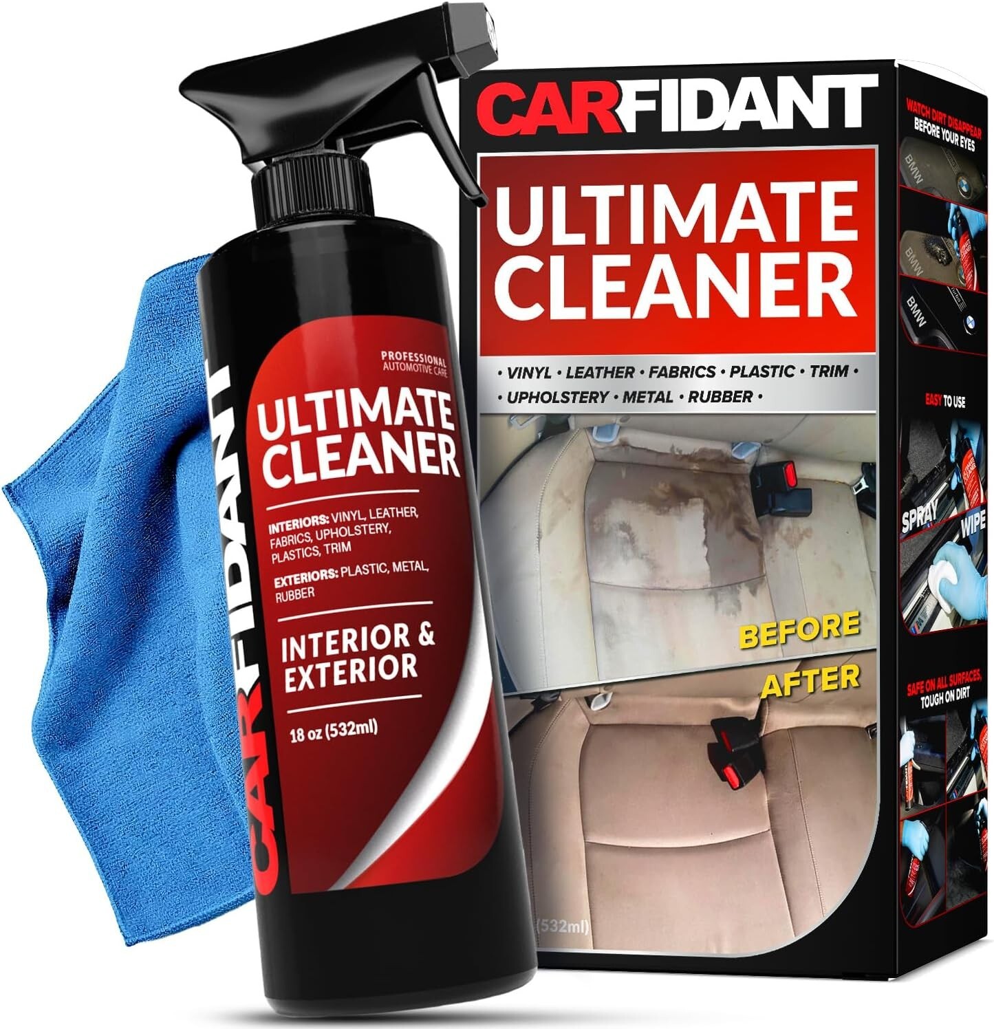 Interior Cleaner – Removes Stains & Deep Cleans Car Seats, Leather, Fabric, Upho