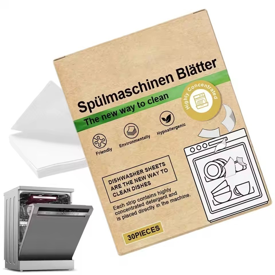 Dishwasher Cleaning Sheets Strips Deep Cleaner Degreaser Odor Remover 30 PCS