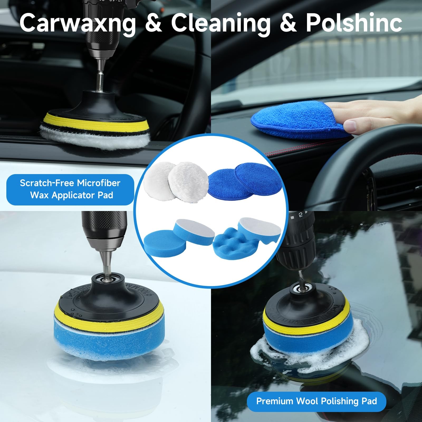 36Pcs Car Detailing Kit, Brush Set, Cleaning Auto Blue