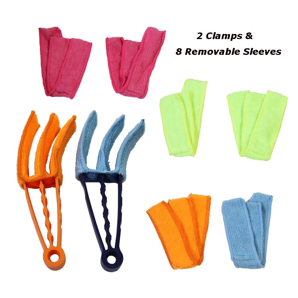 2 PC Microfiber Venetian Blind Blade Cleaner Window Conditioner Duster Brush