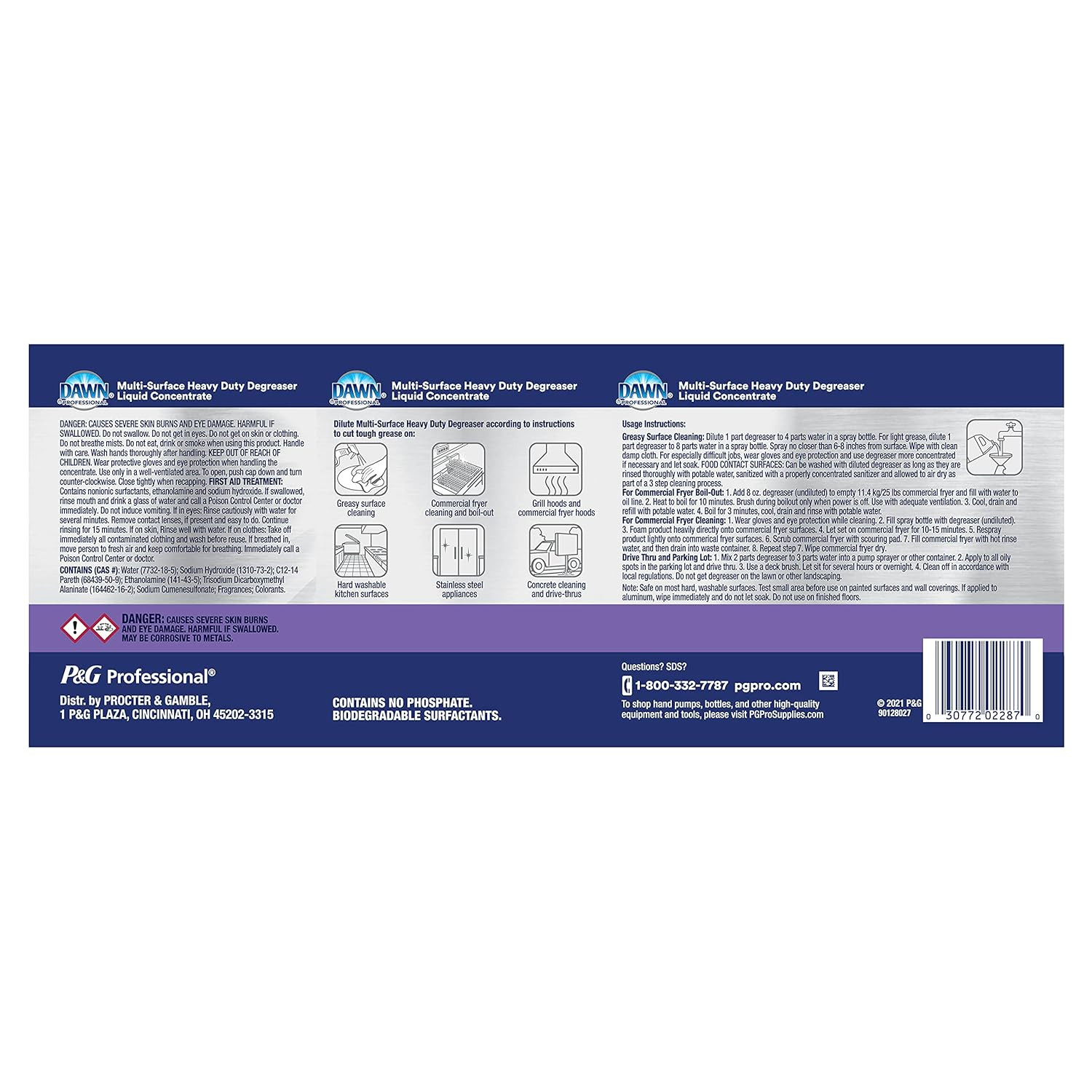 Dawn Professional Multi-Surface Heavy Duty Degreaser Concentrate for Kitchen, Re