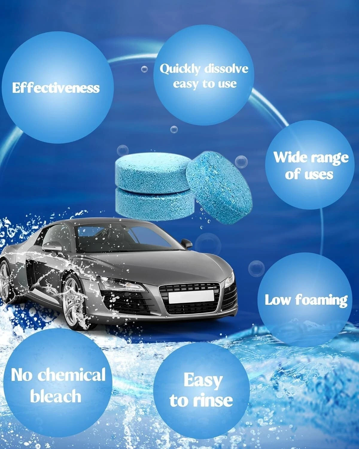 Car Windshield Washer Tablets 30/50/100 PCS Washer Fluid Tablets Glass Cleaner