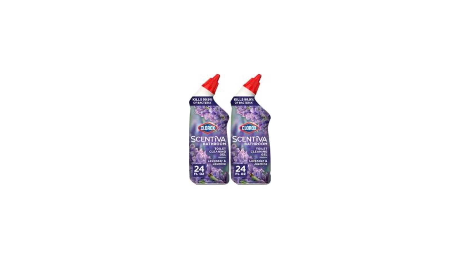 Budle of 2 Clorox Scentiva Bathroom Toilet Cleaning Gel, Lavender & Jasmine 24oz