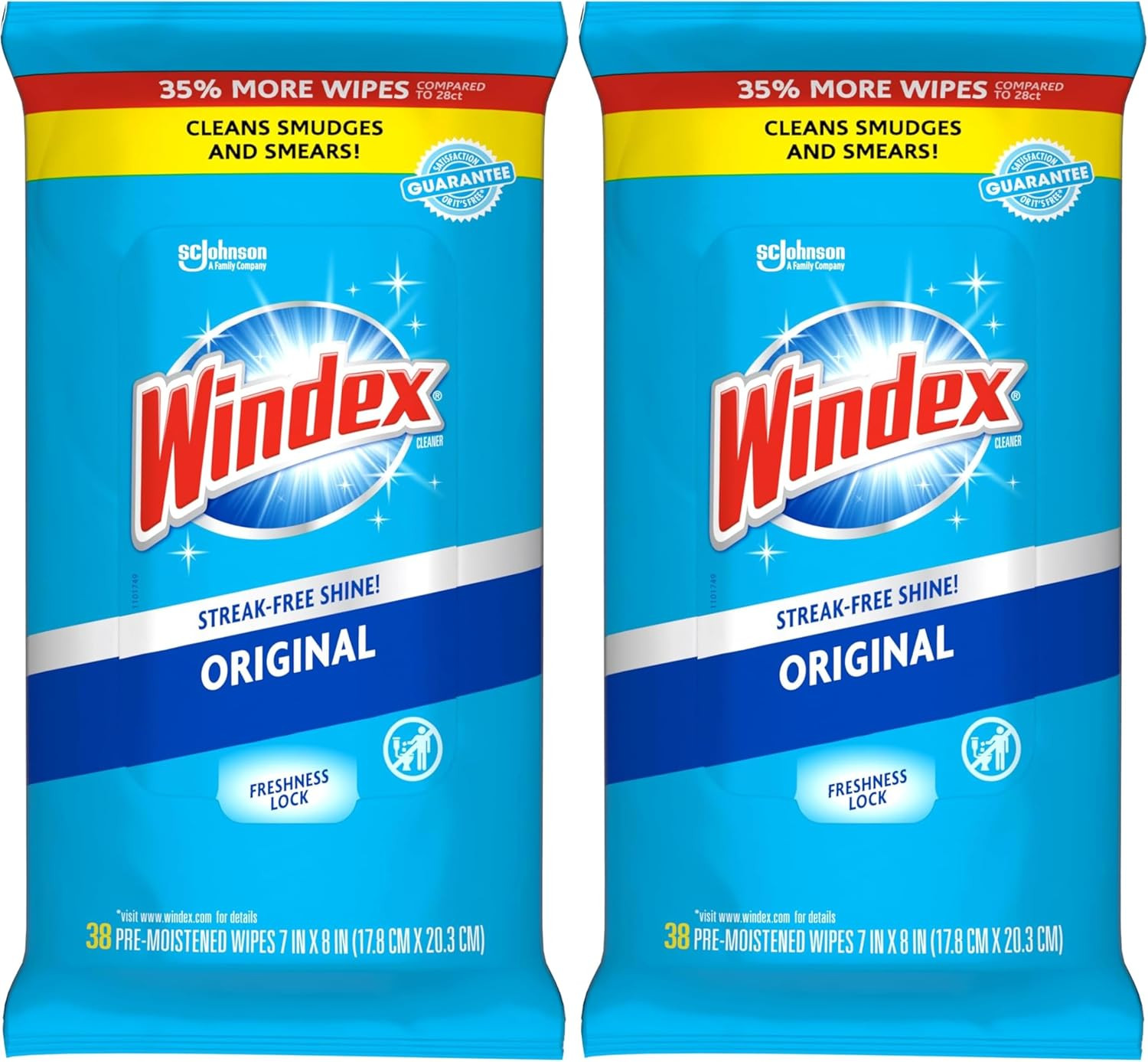 Windex Wipes Glass Cleaning, Pre-Moistened Glass and Surface Wipes to Clean Home