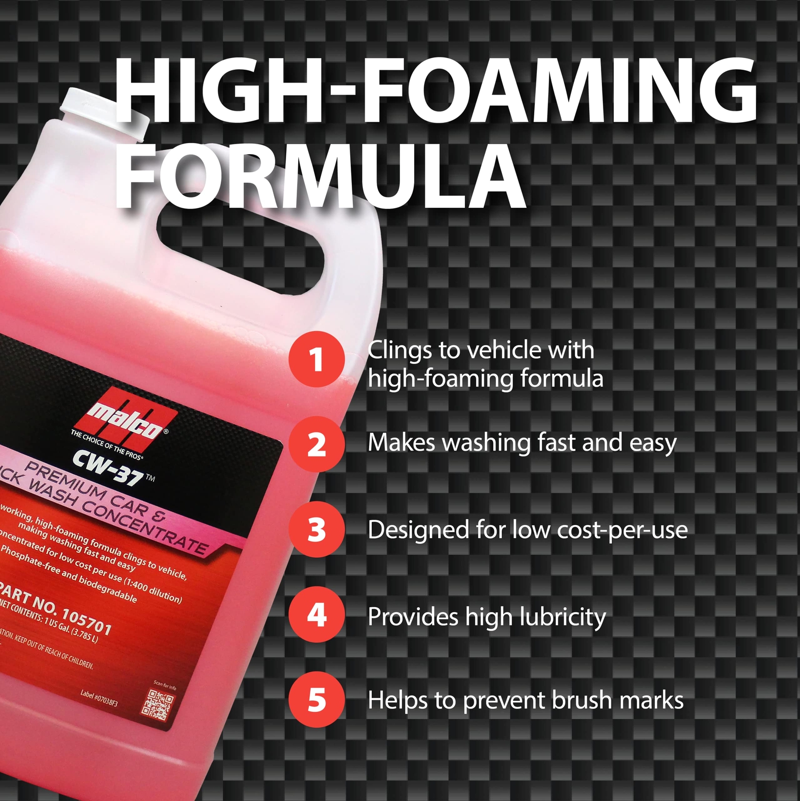 CW 37 Premium Car Wash Concentrate High Foaming Car & Truck Wash Soap Removes