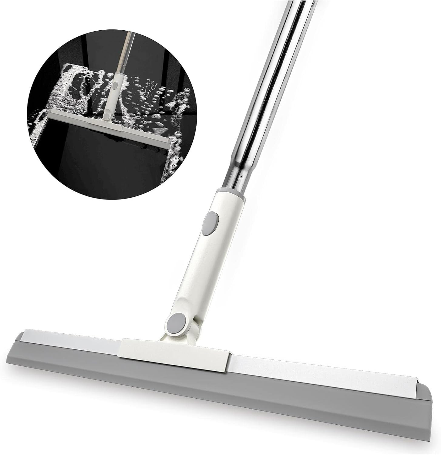 Floor Squeegee, Squeegee Broom for Floor with 62″ Long Handle, Shower Squeegee f