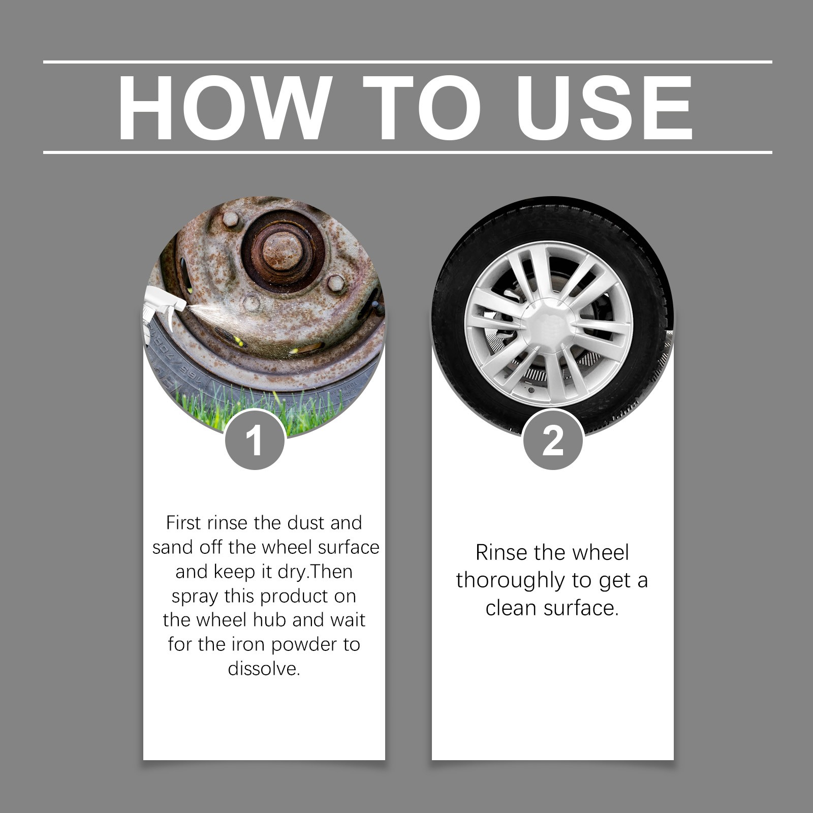 Car Wheel Rust Remover Brake Dust Iron Fallout Cleaner Detailing Spray