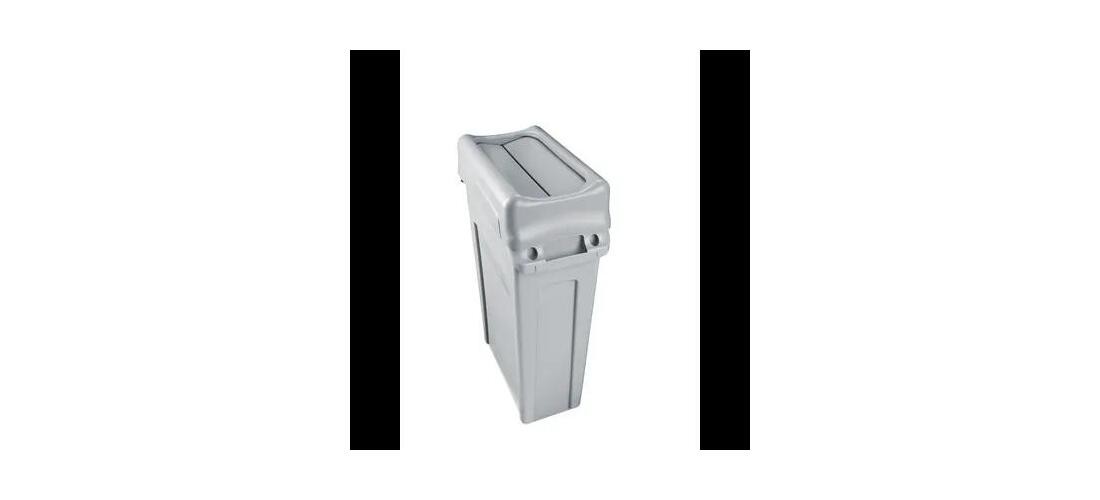 Slim Jim Swing Lid 20.47X11.34X5.08 IN Gray Rectangle Resin Slim