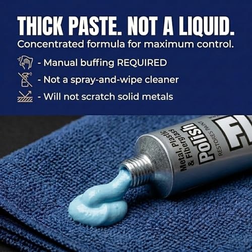Flitz Metal Polish Paste 1.76oz – For Solid Chrome, Stainless Steel & Aluminum