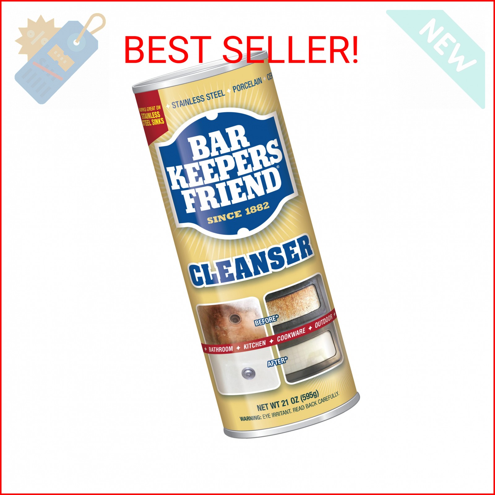 Bar Keeper’s Friend Multi Purpose Household Cleaner – 21 oz Can
