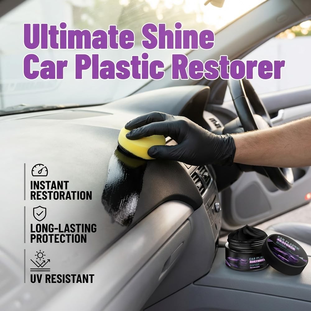 Plastic Restorer For Cars,Scratch Repair/Cleaner,Restore Faded Plastic Surfaces