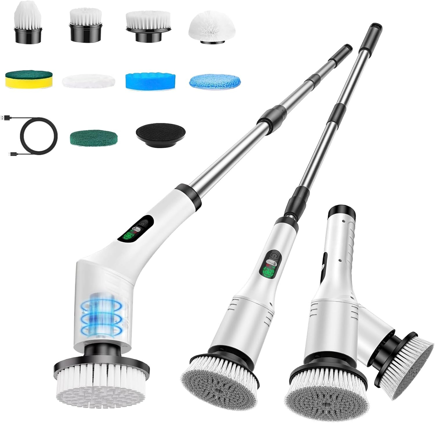 Electric Spin Scrubber, Bathroom Scrubber, Cordless Shower Cleaner Brush, 9 Repl