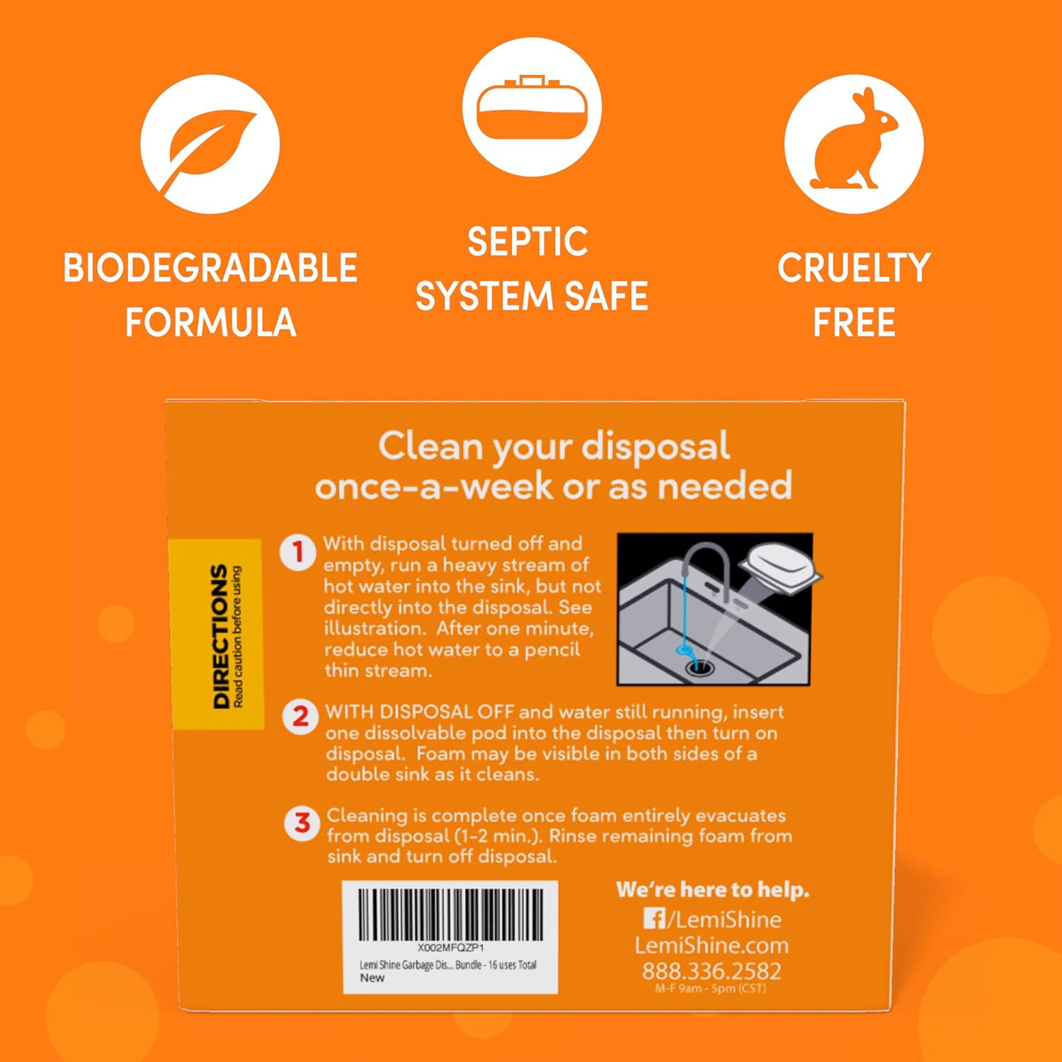 Lemi Shine Foaming Garbage Disposal Cleaner and Deodorizer – Citric Acid Cleanin