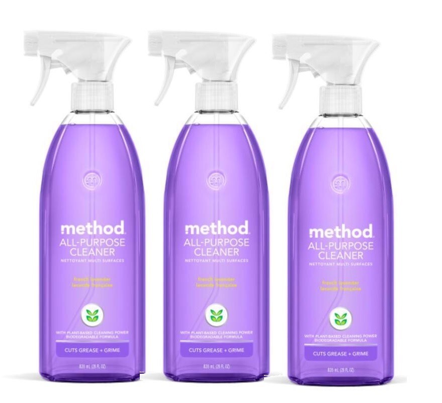 3 ~ Method All-Purpose Cleaner French Lavender Scent Cuts Grease & Grime 28 oz