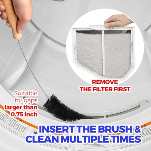 Dryer Vent Cleaner Kit 3 Pcs Stainless Steel Brush & Flexible Tool – Black