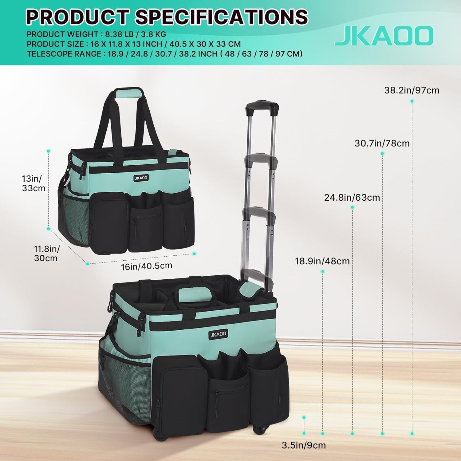 Lightweight & Foldable 40L Cleaning Bag with Durable Wheels – Home Essential