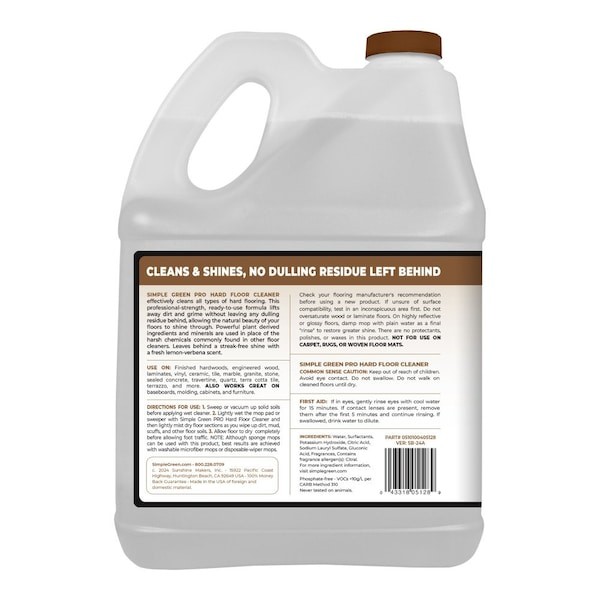 Simple Green 0510100405128 Floor Cleaner, 1 Gal, Jug, Citrus