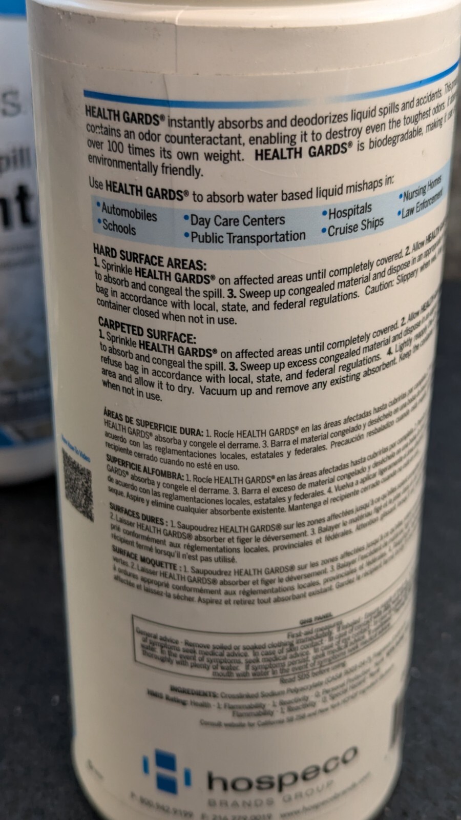 🔥Lot of 5 New🔥 Health Gards Absorbent Deodorizing Liquid Spill, 16 oz Each