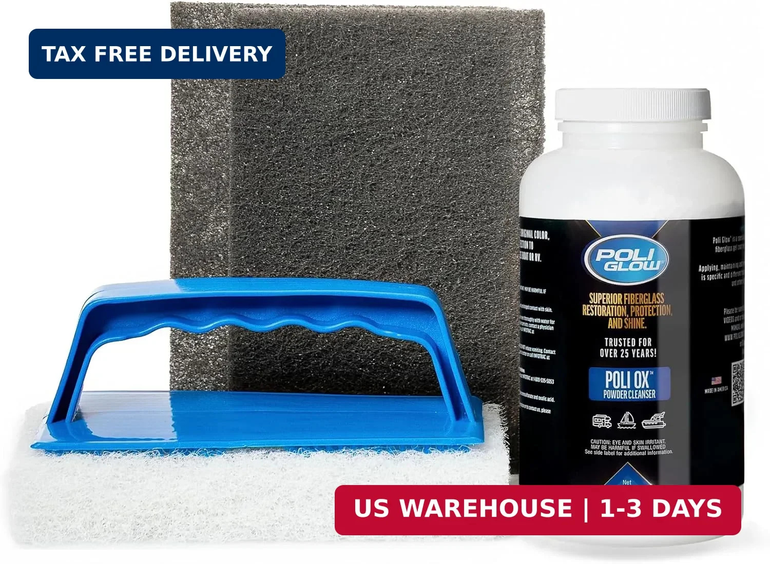 Poli Ox® Oxidation Removal Kit for Boats, RVs, or Fiberglass Surfaces-Removes He