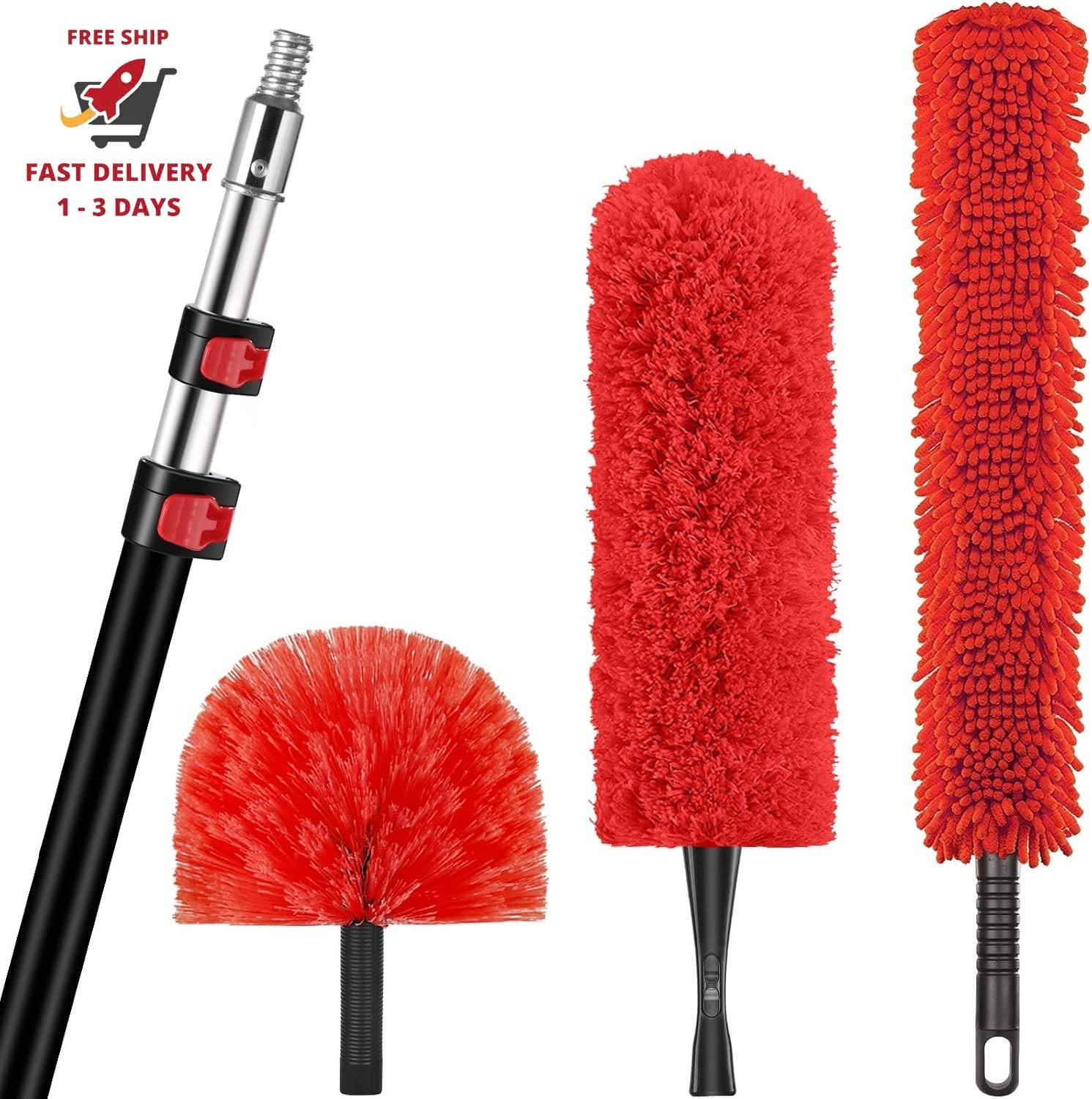 Kit para quitar el polvo de 20 pies de alto con poste extensible de 5 a 12 pies