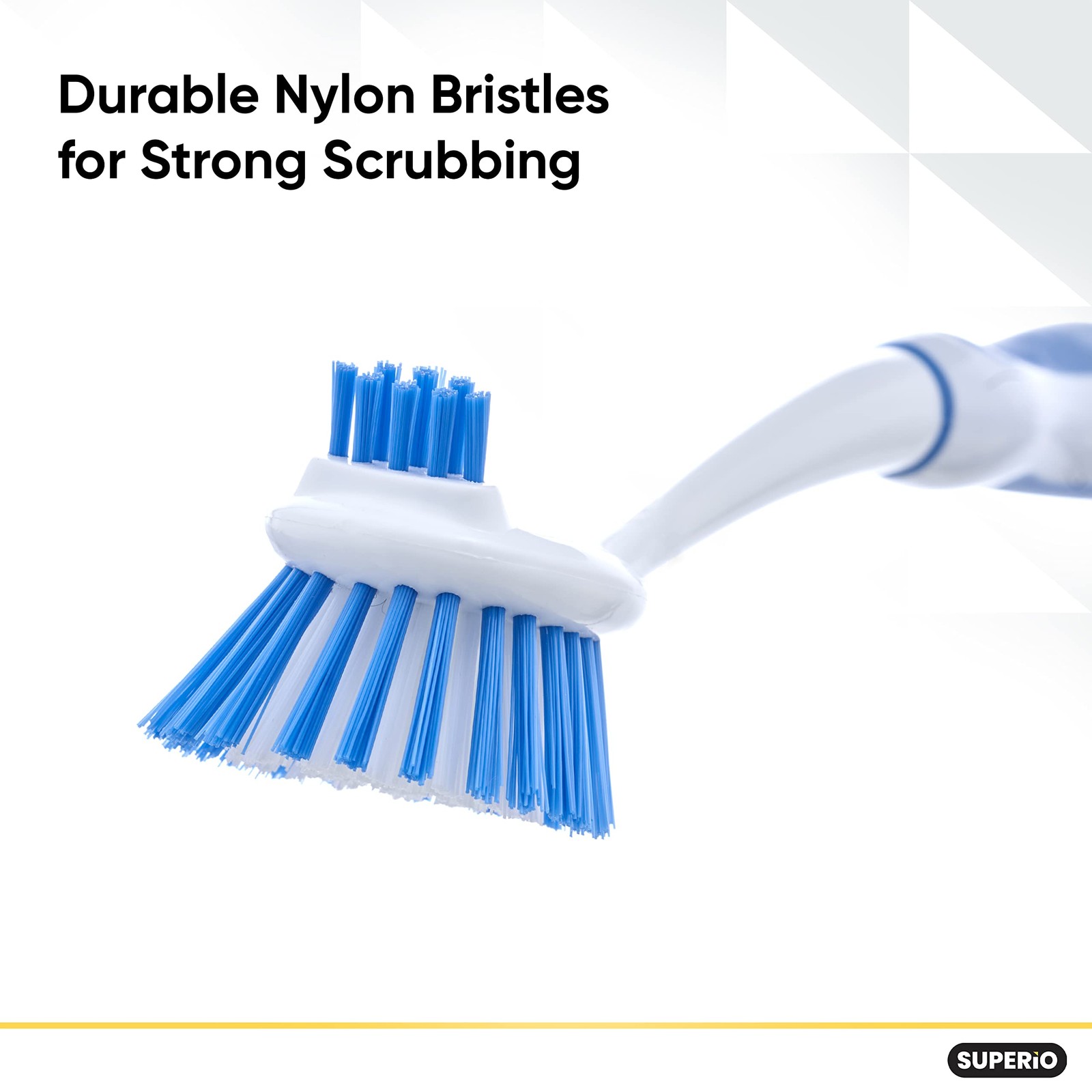 Dish Washing Scrubber Vegetable Brush Blue / White 2 Sided Bristles Long Handle
