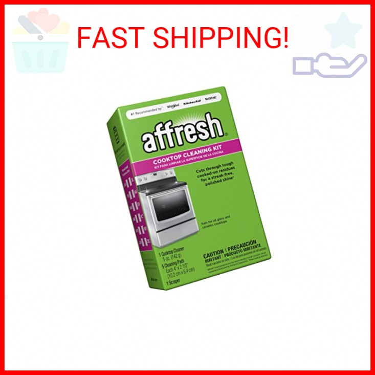 Affresh Cooktop Cleaning Kit, Safe for Glass & Ceramic Cooktops, Includes 5 oz c