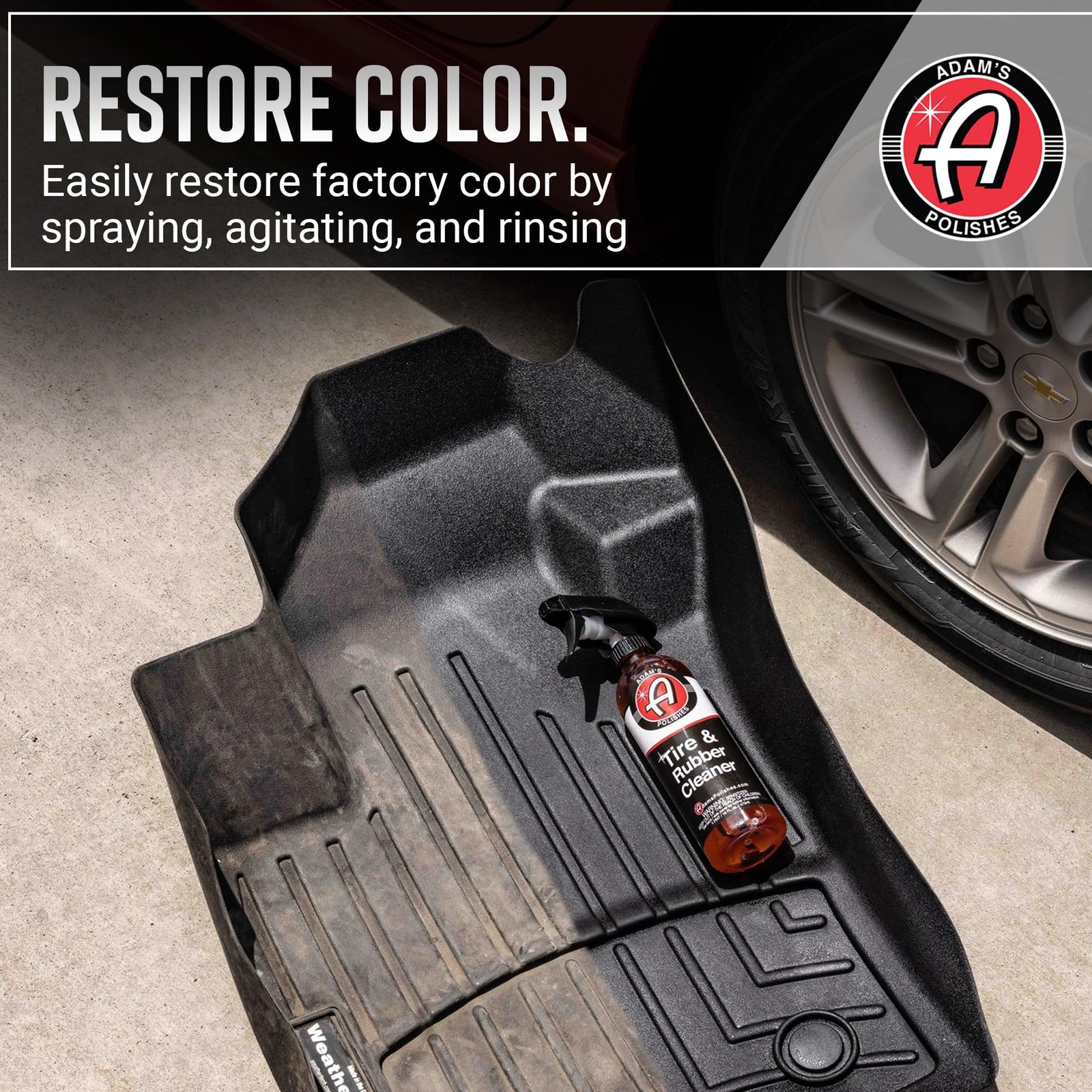 Adams Tire & Rubber Cleaner (16 oz) – Removes Discoloration From Tires Quickly