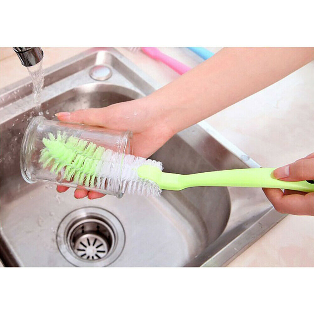 3pcs Bottle Cup Dish Pot Kitchen Long Cleaning Washing Brush (one color each)