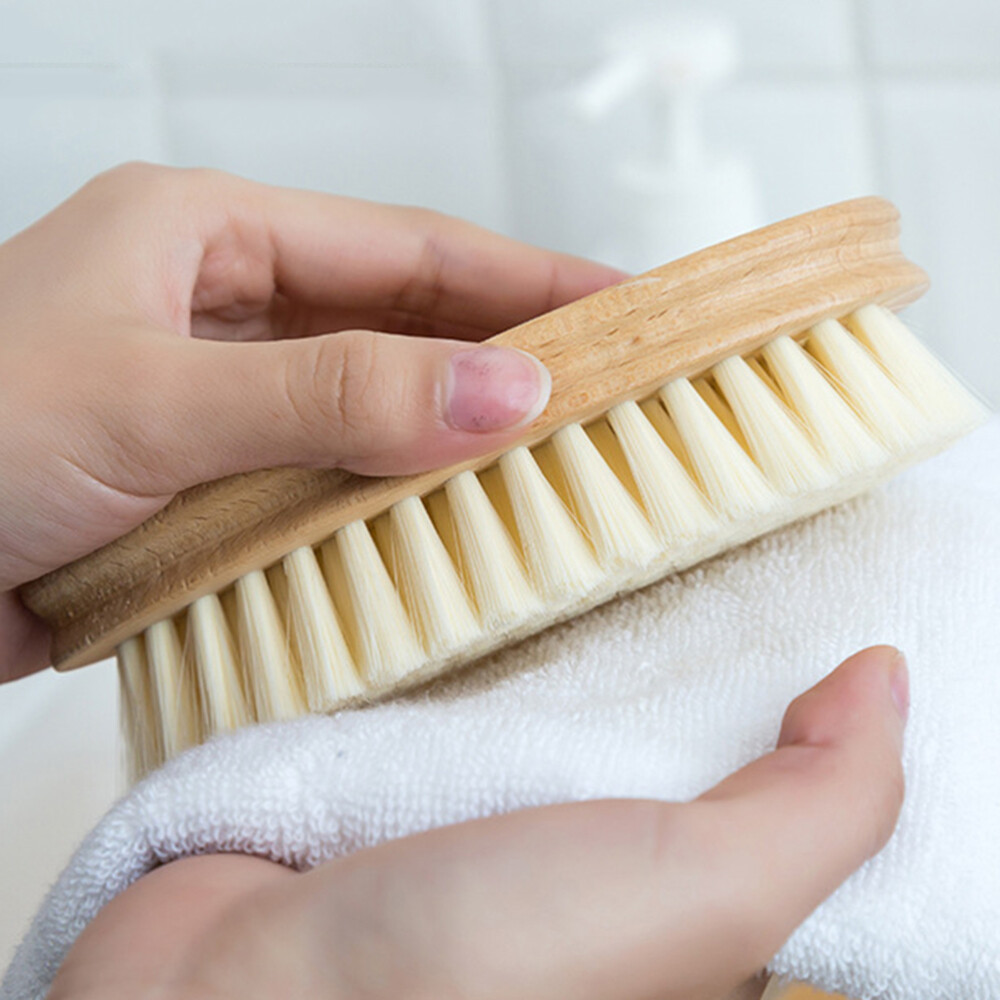 2 Pcs Wood Hand Brush Boot Brush Wooden Shoe Brush Shoes Cleaning Brush