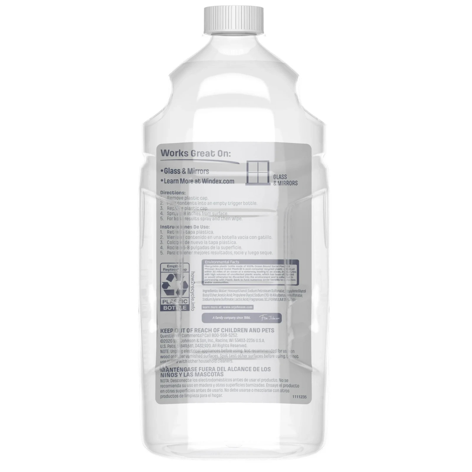 Windex with Vinegar Glass & Window Cleaner, and Refill Bottle, ( 67.6 fl oz )