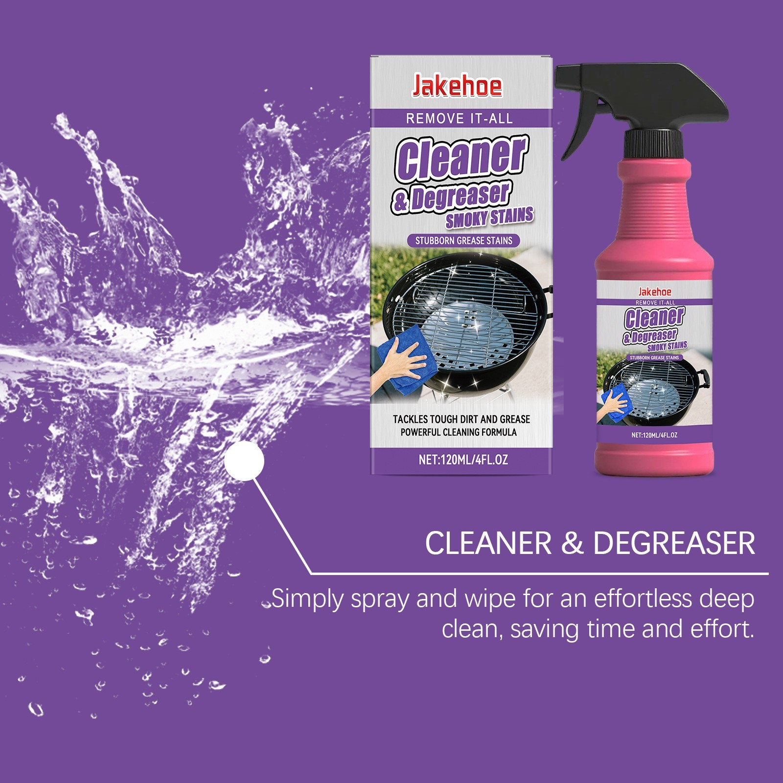 Fast-Acting Heavy-Duty Grill Degreaser Spray, Bbq Grill Cleaner, Grill Cleaner