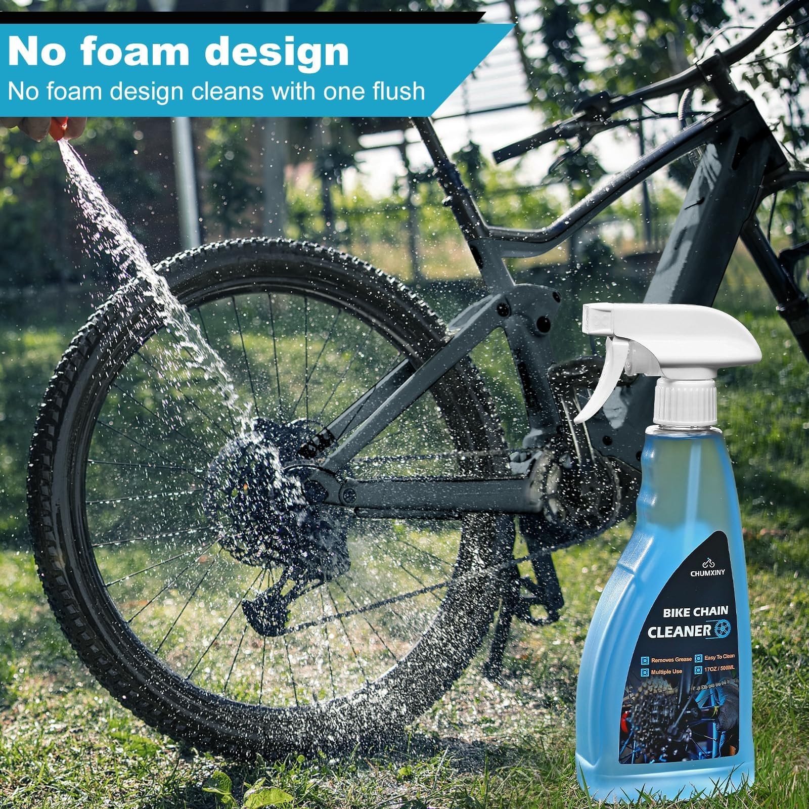CHUMXINY Bike Chain Degreaser, 17 fl oz Spray Non-foaming Design for MTB/Grav…
