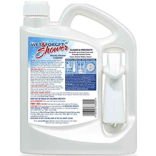 Wet & Forget Shower Cleaner Spray 64oz No-Scrub Weekly Bathroom Soap Scum Remove