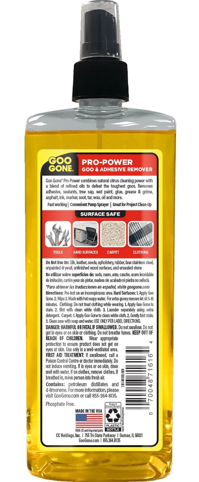 Goo Gone Pro-Power Goo & Adhesive Remover Pump Spray, 16 Oz