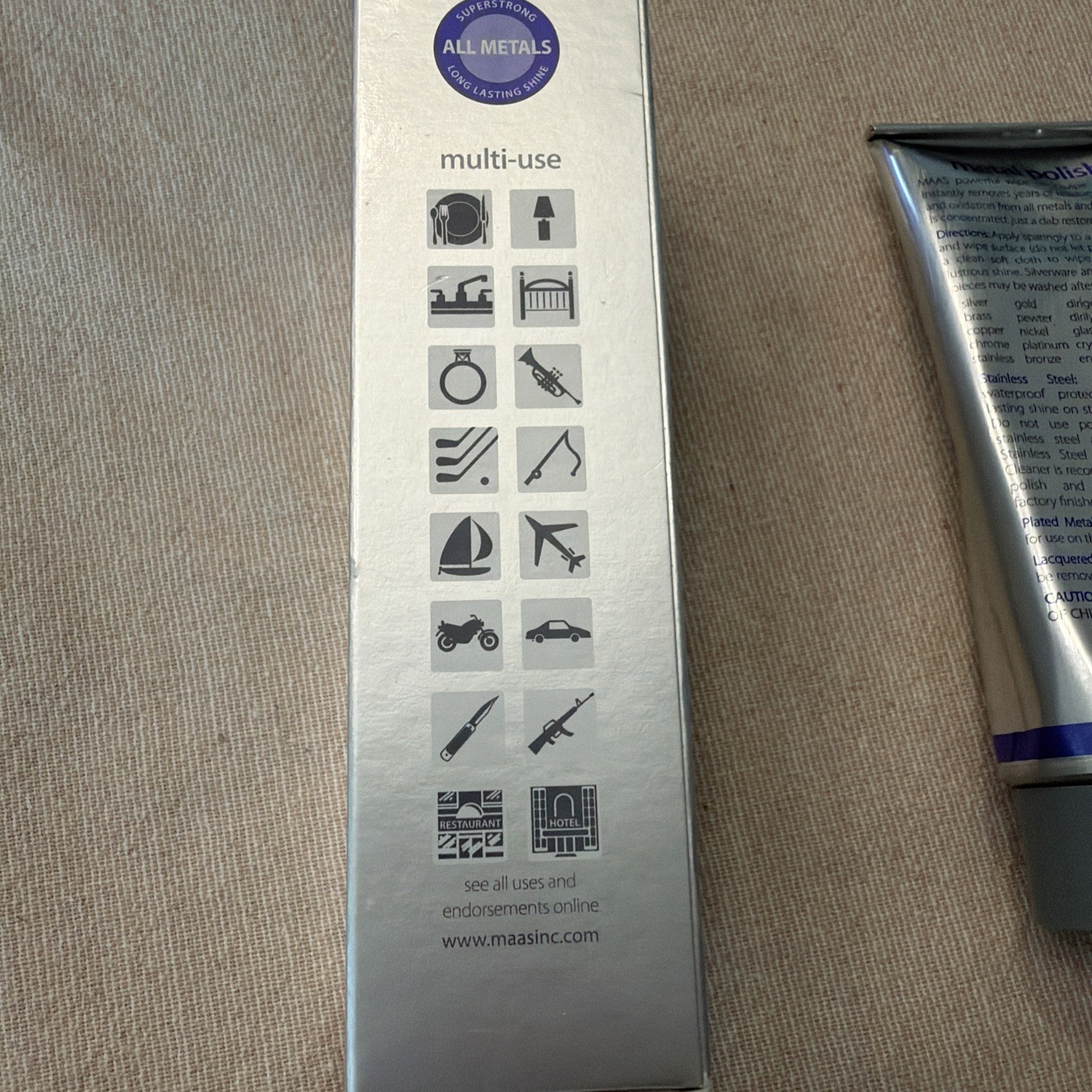 MAAS Metal Polish 4 oz French Lavender New Sealed Tube All Metals