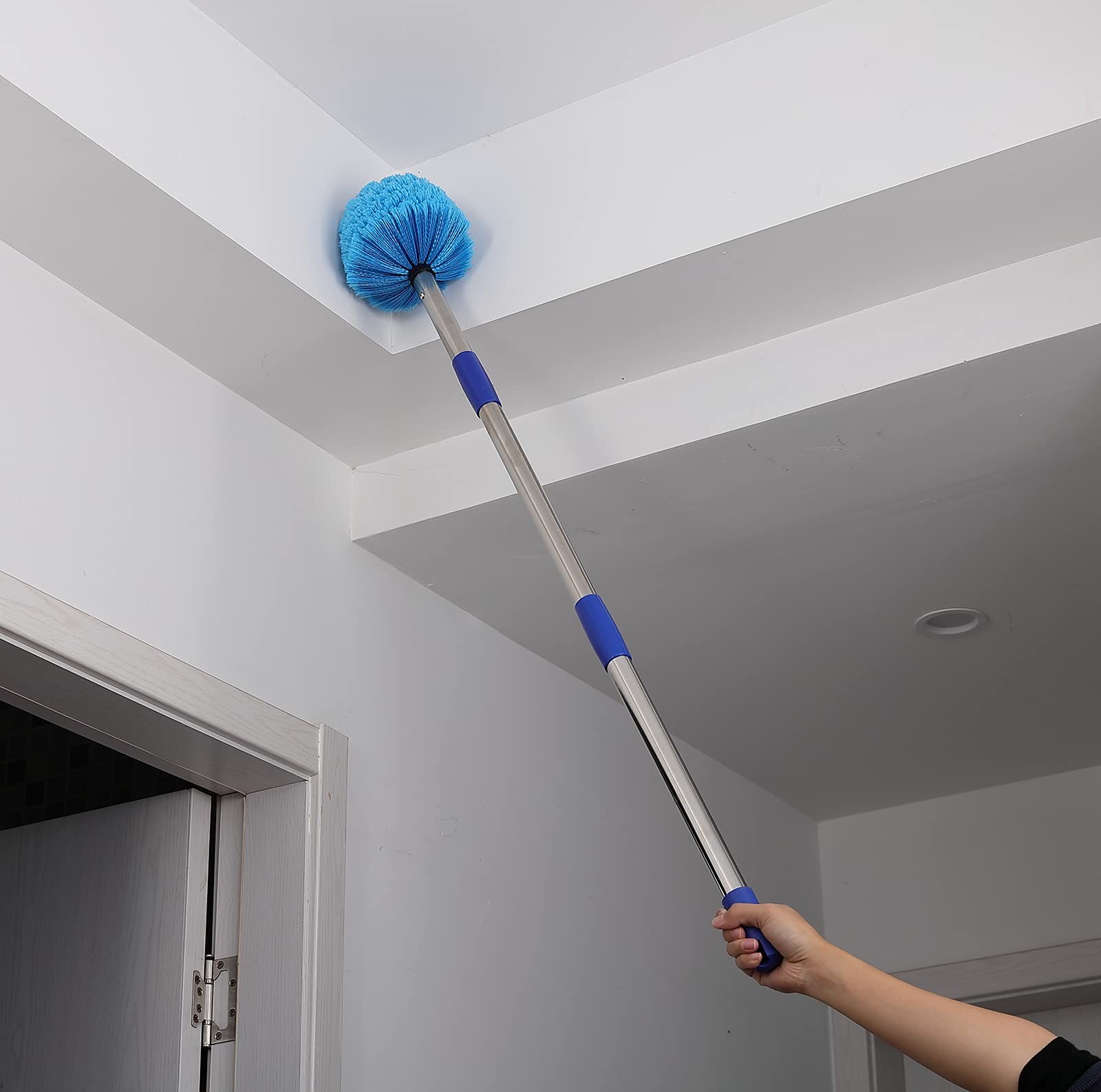 Cobweb Duster with Extension Pole – 4 FT Lightweight Stainless Steel Extendab…