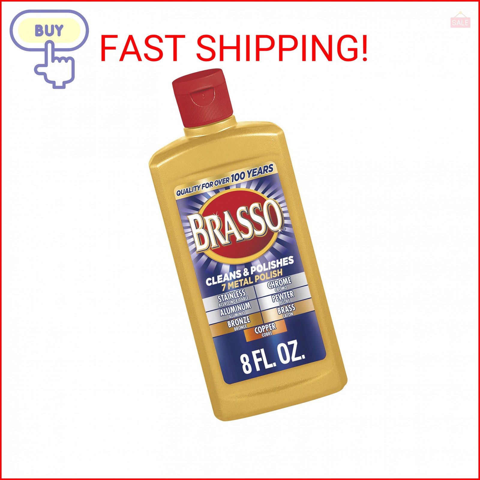 Brasso Multi-Purpose Metal Polish, 8 oz
