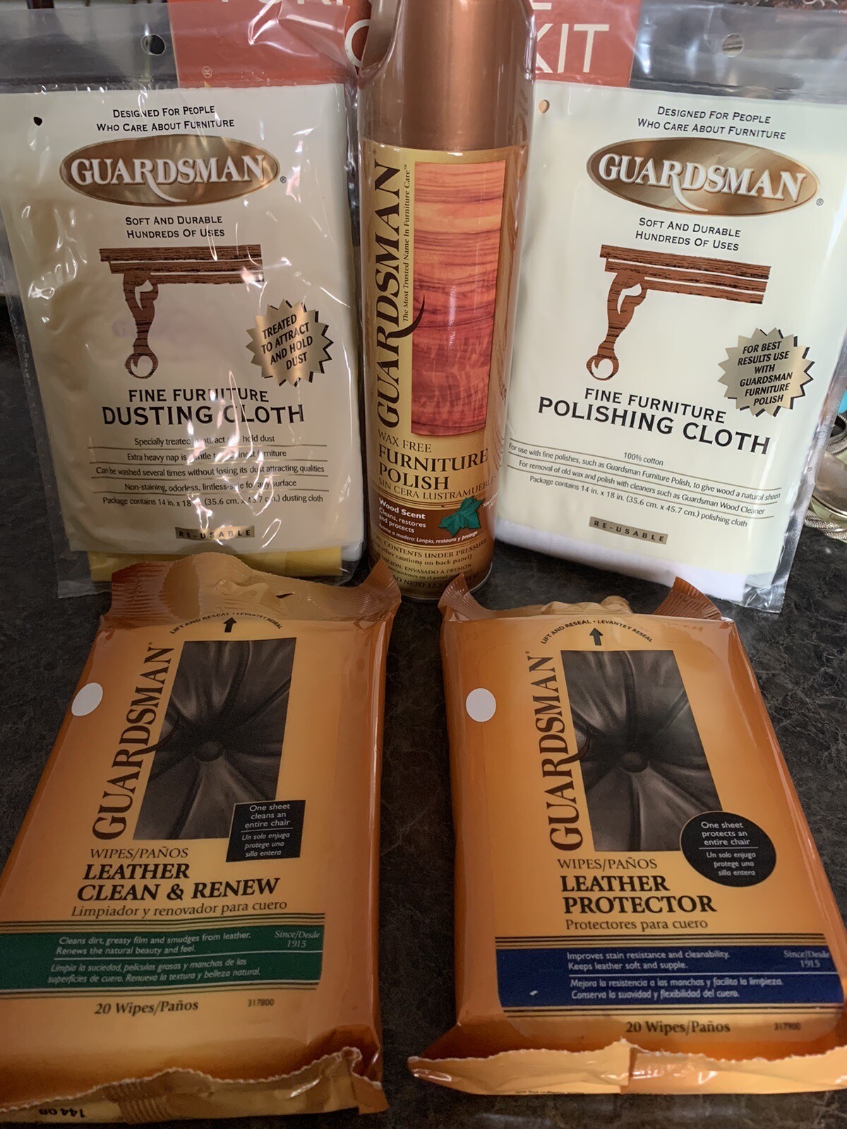 NEW Guardsman Home Office Furniture Care Kit Leather Cleaning Products Set