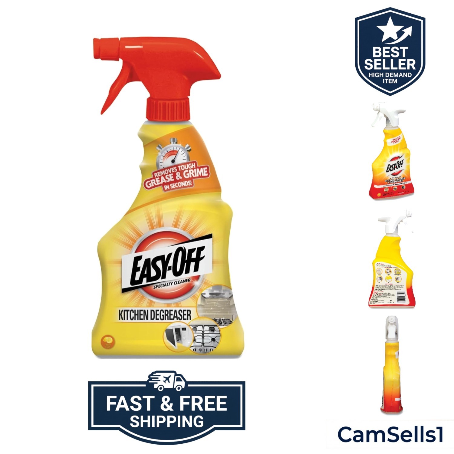 Specialty Kitchen Degreaser Cleaner, Clear, Lemon, 16 Fl Oz