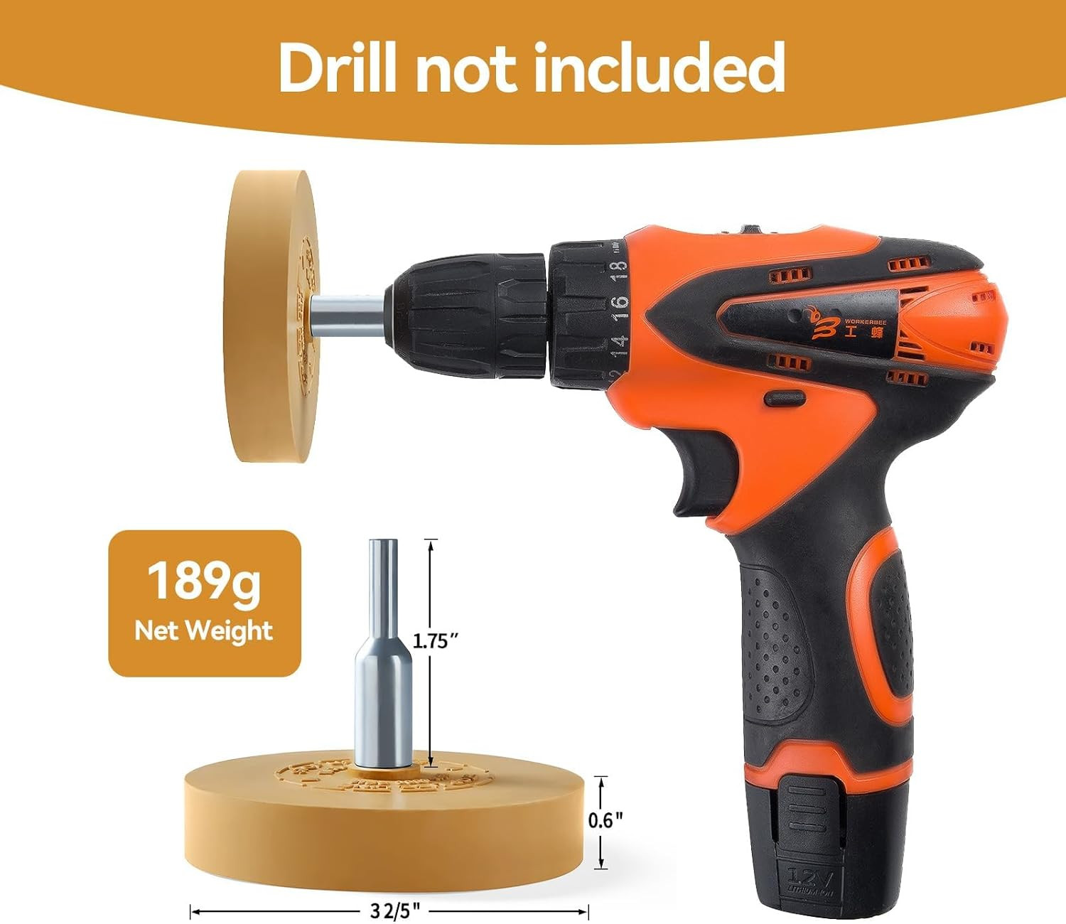 2 Pack Decal Remover Eraser Wheel Rubber Eraser Wheel for Drill Removes Car Stri