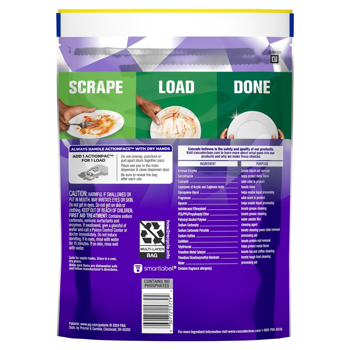 Cascade Platinum Plus Pods Dishwasher Detergent – Fresh – 40ct