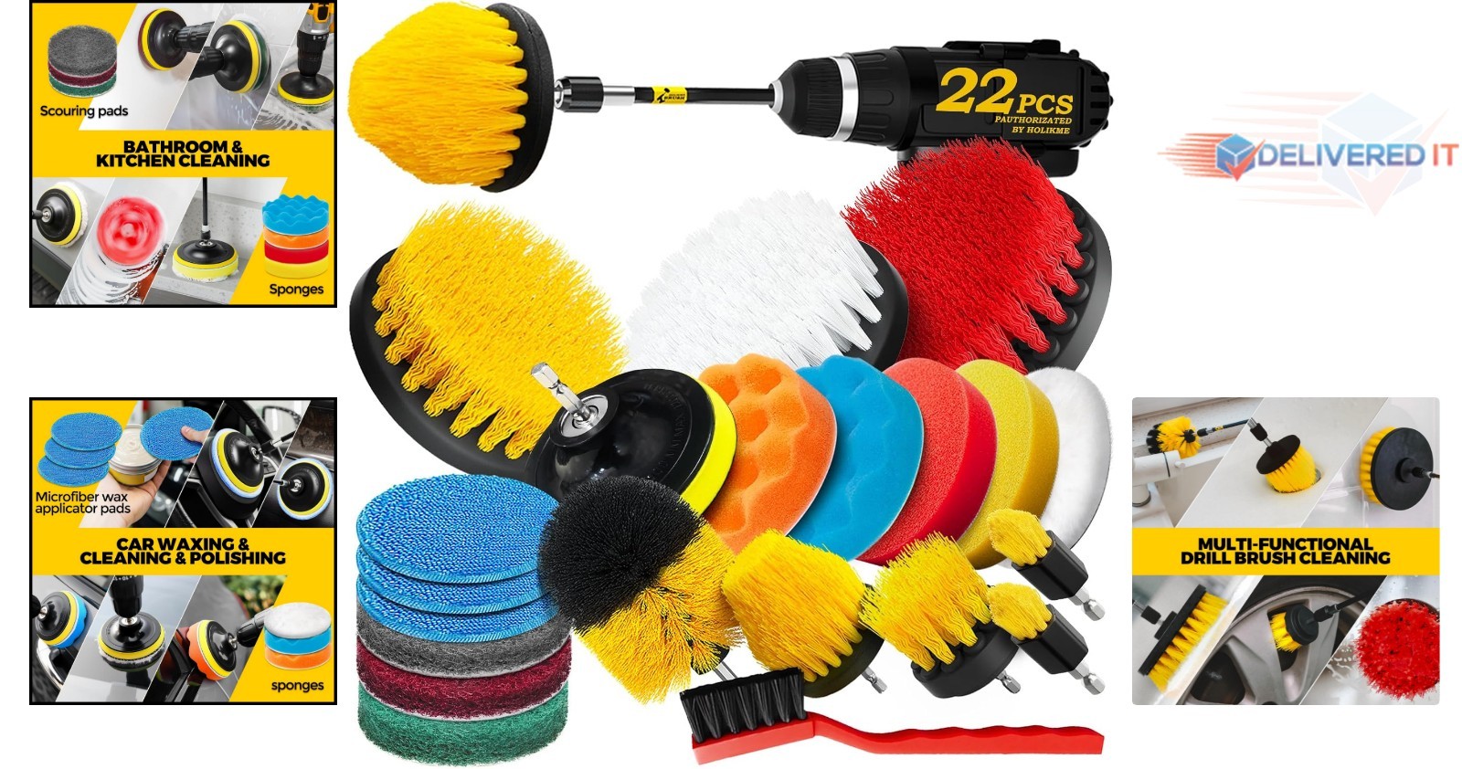 Drill Brush Set 22Pcs Cleaning Attachments Polishing Buffing Car Home Use